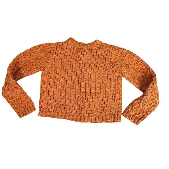 Olive Juice Girls Chunky Cardigan Sweater Medium Orange Pumpkin - Picture 2 of 6
